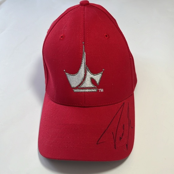 Paul Jr baseball hat SIGNED motorcycle american chopper red solid back size S/M - Picture 4 of 13